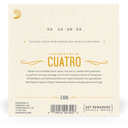 D'Addario EJ98 Cuatro-Venezuela Strings