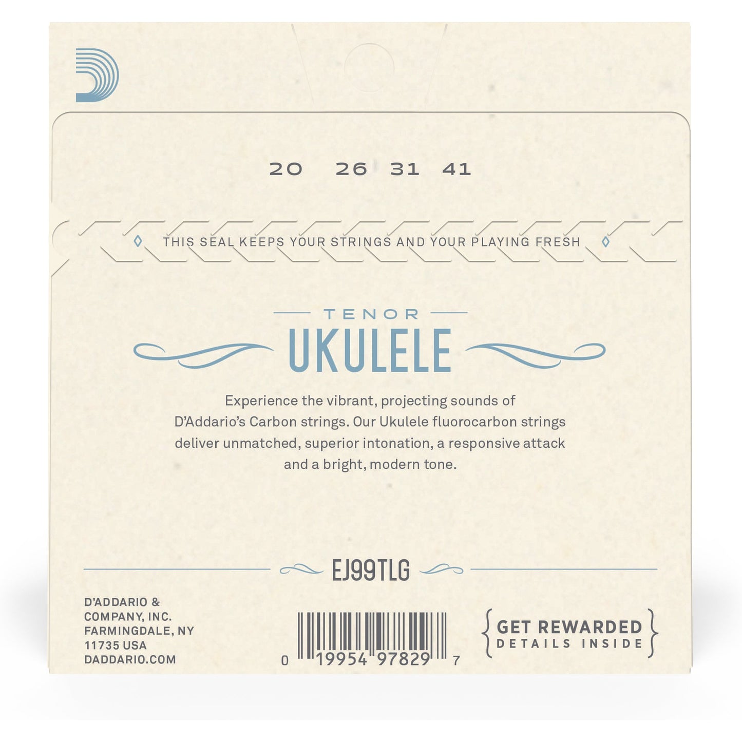 D'Addario EJ99TLG Pro-Arté Carbon Ukulele Strings, Tenor Low G