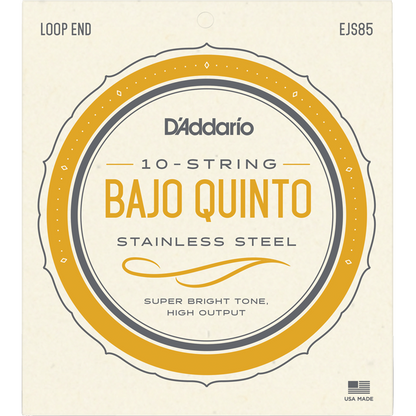 D'Addario Stainless Steel Bajo Quinto Strings