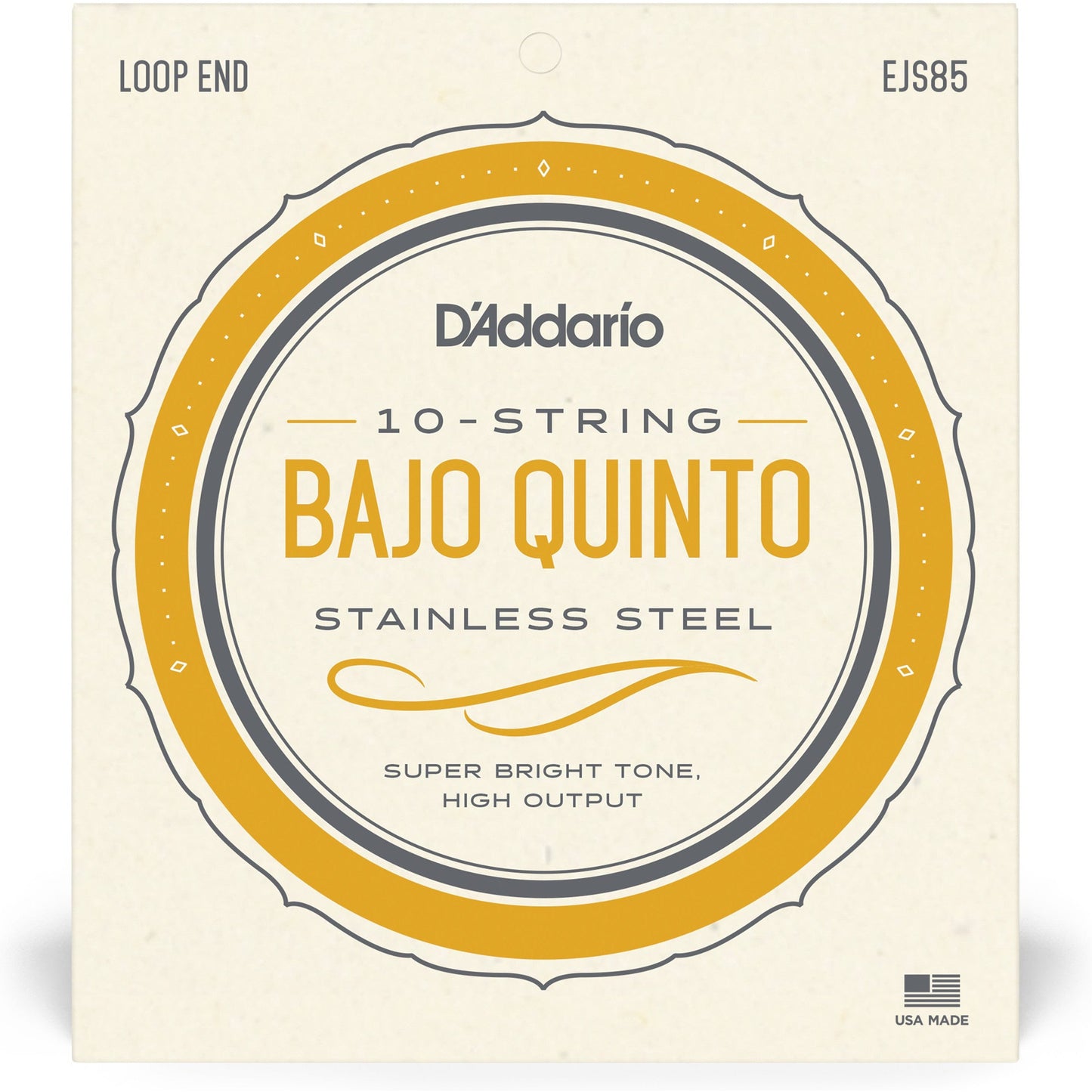 D'Addario EJS85 Bajo Quinto Stainless Steel Strings