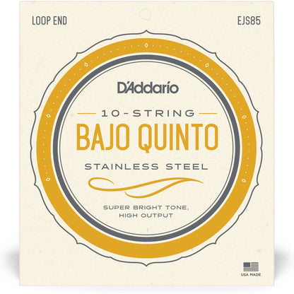 D'Addario EJS85 Bajo Quinto Stainless Steel Strings