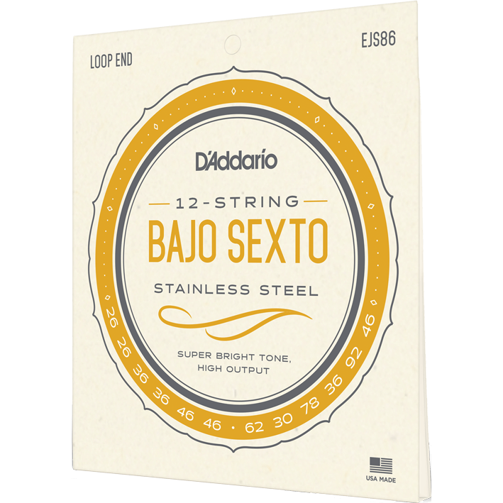 D'Addario Stainless Steel Bajo Sexto Strings