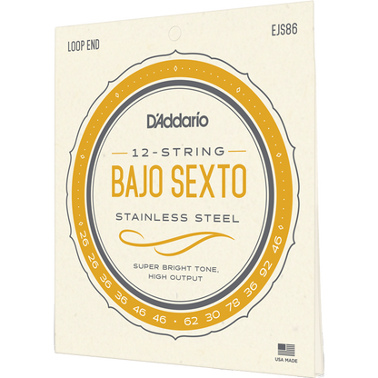 D'Addario Stainless Steel Bajo Sexto Strings
