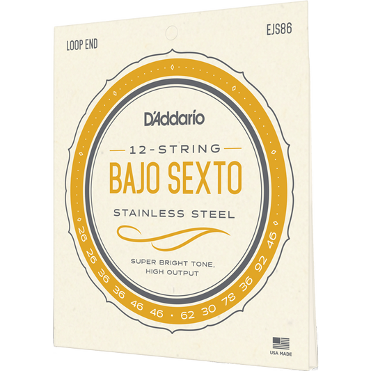D'Addario Stainless Steel Bajo Sexto Strings
