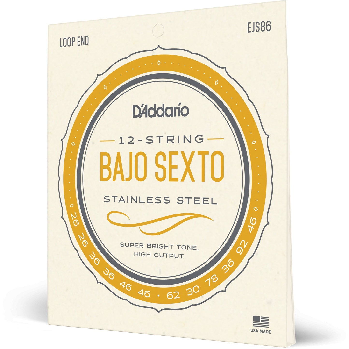 D'Addario EJS86 Bajo Sexto Stainless Steel Strings