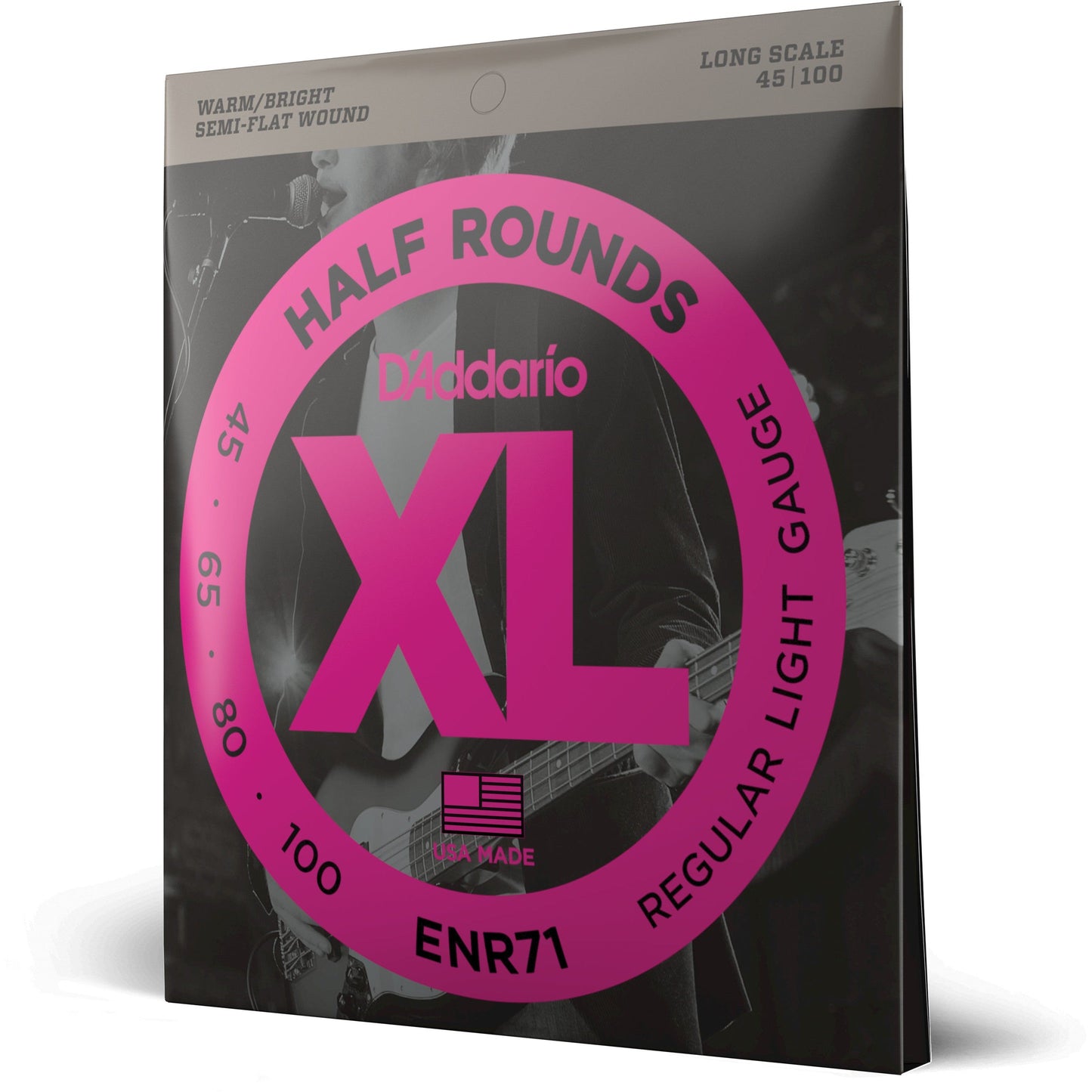 D'Addario ENR71 Half Round Bass Guitar Strings, Regular Light, 45-100, Long Scale