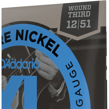 D'Addario EPN21 Pure Nickel Electric Guitar Strings, Jazz Light, 12-52