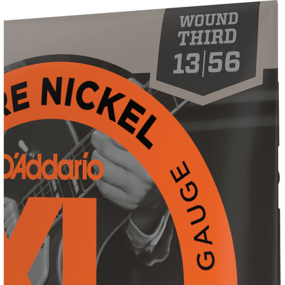 D'Addario EPN22 Pure Nickel Electric Guitar Strings, Jazz Medium, 13-55