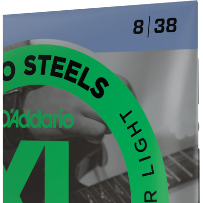 D'Addario EPS530 ProSteels Electric Guitar Strings, Extra-Super Light, 08-38