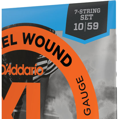 D'Addario EXL110-7 7-String Nickel Wound Electric Guitar Strings, Regular  Light, 10-59