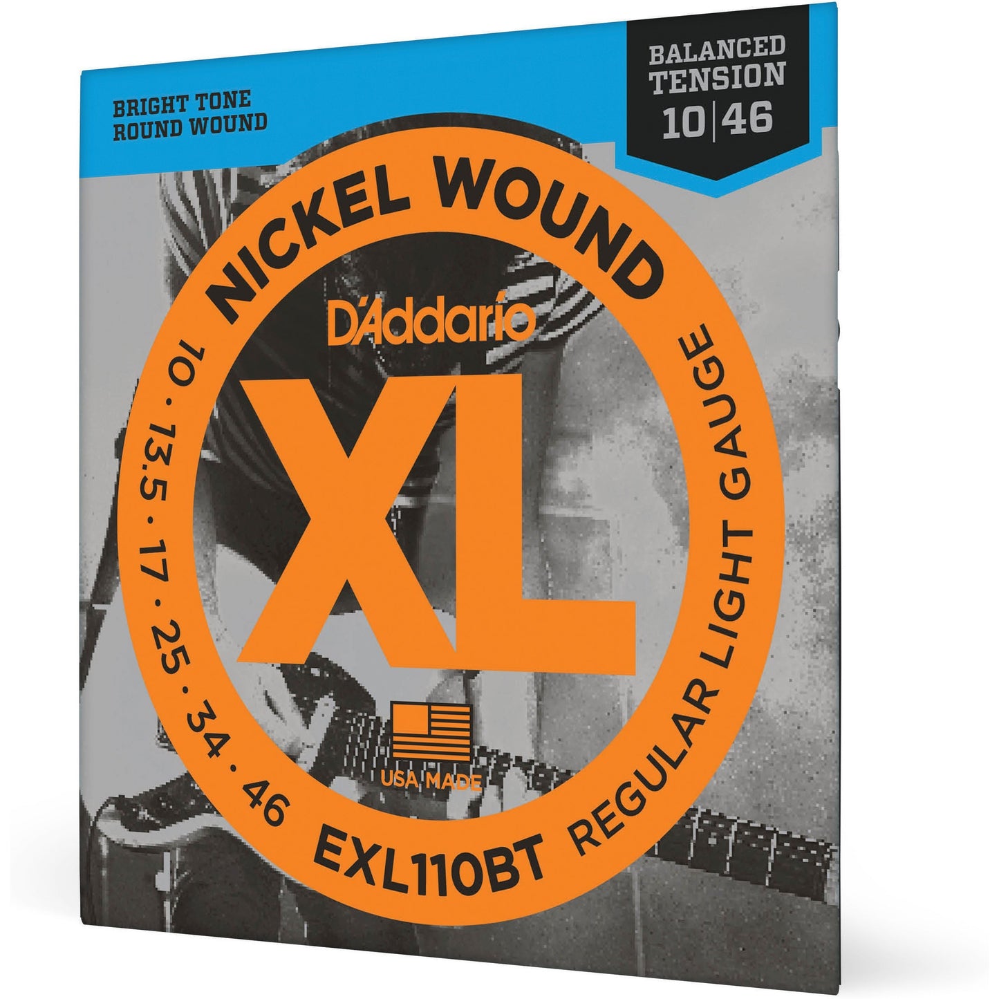 D'Addario EXL110BT Nickel Wound Electric Guitar Strings, Balanced Tension Regular Light, 10-46