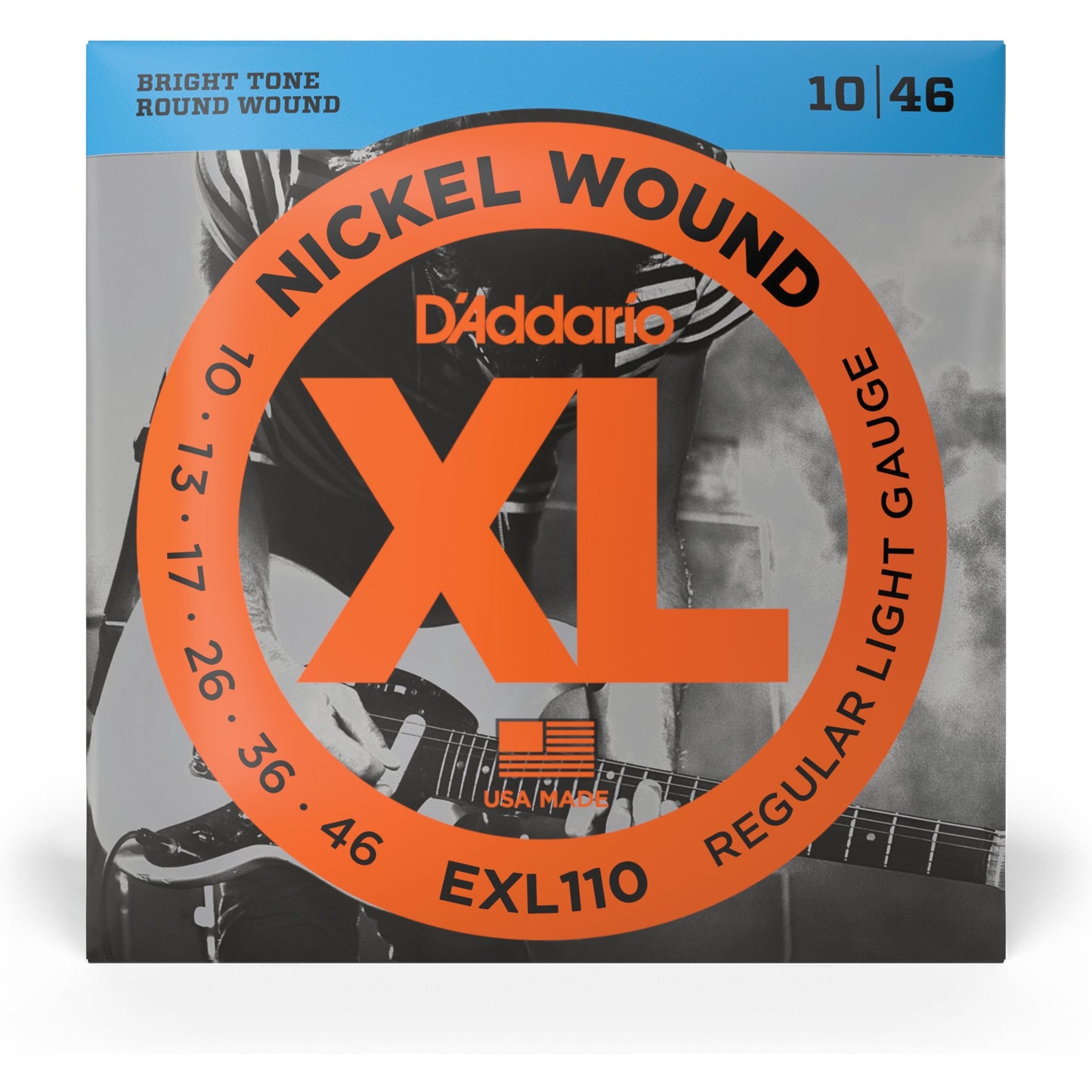 D'Addario EXL110 Nickel Wound Electric Guitar Strings, Regular Light, 10-46