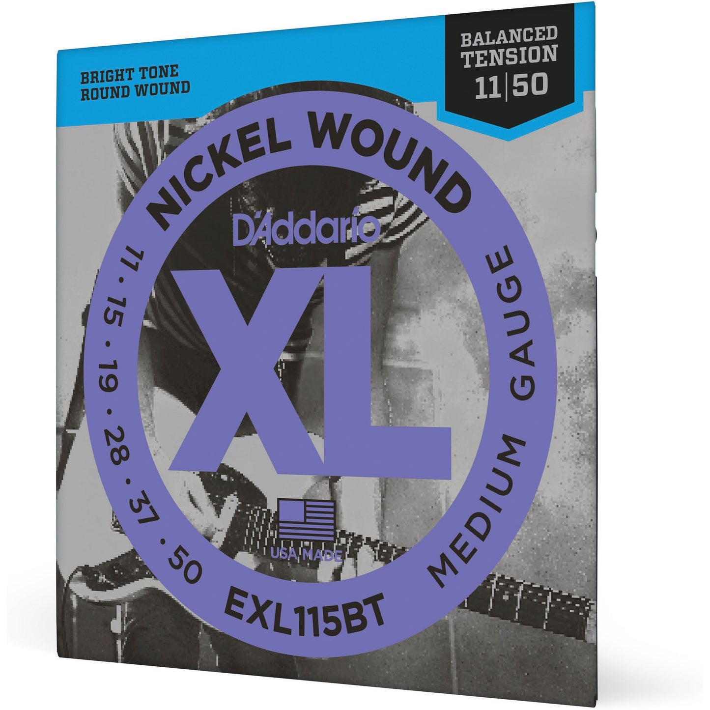 D'Addario EXL115BT Nickel Wound Electric Guitar Strings, Balanced Tension Medium, 11-50