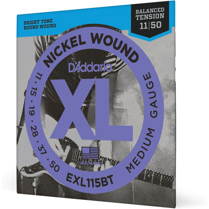 D'Addario EXL115BT Nickel Wound Electric Guitar Strings, Balanced Tension Medium, 11-50