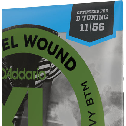 D'Addario EXL117 Nickel Wound Electric Guitar Strings, Medium Top/Extra-Heavy Bottom, 11-56