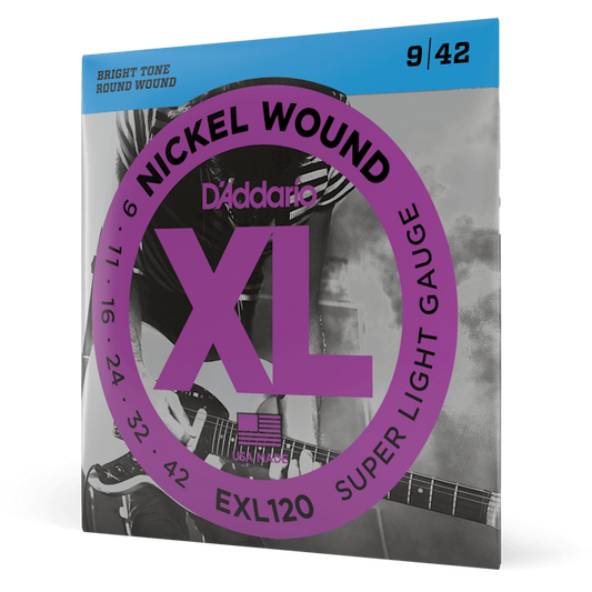 D'Addario XL Nickel Wound Electric Guitar Strings – Super Light – 9-42