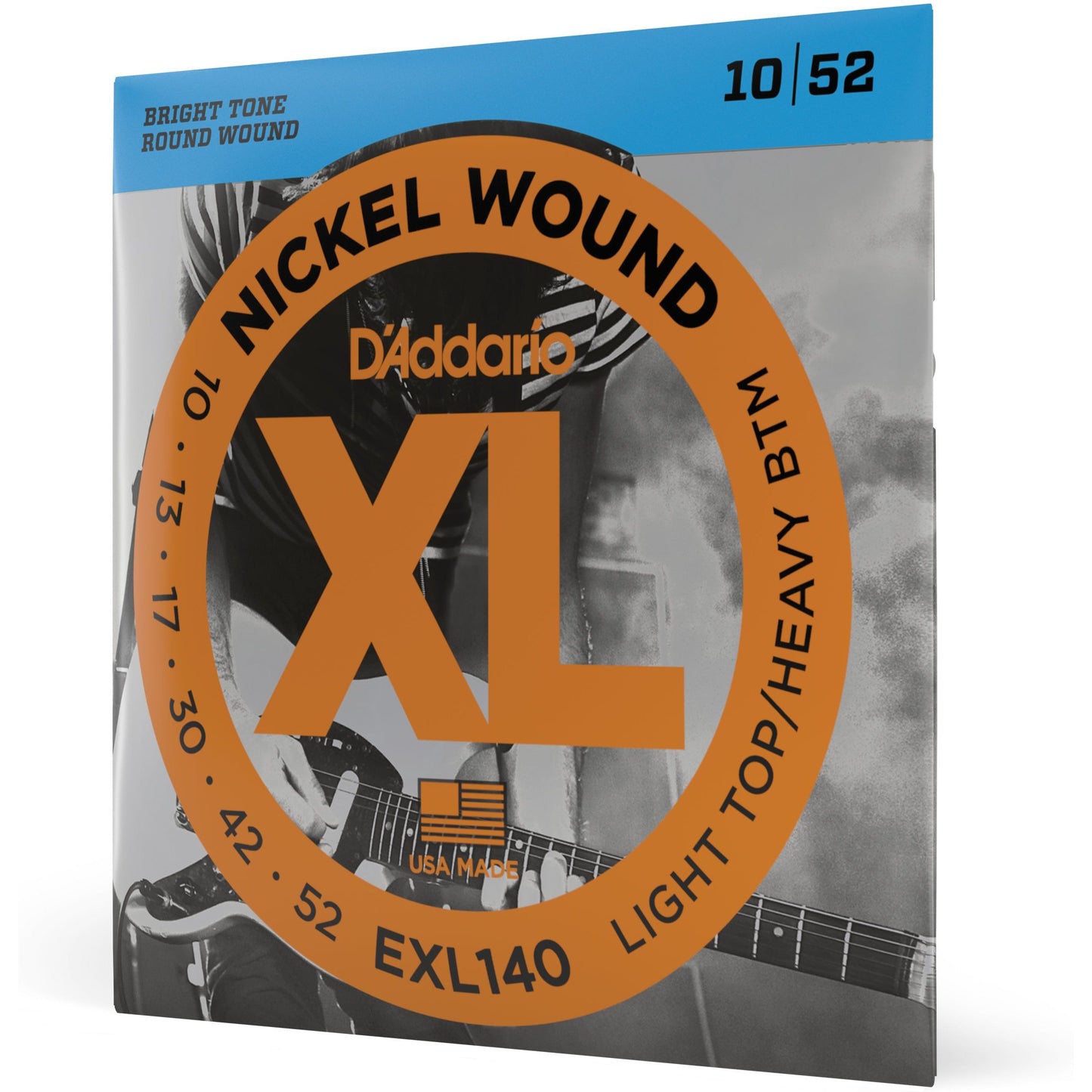 D'Addario EXL140 Nickel Wound Electric Guitar Strings, Light Top/Heavy Bottom, 10-52