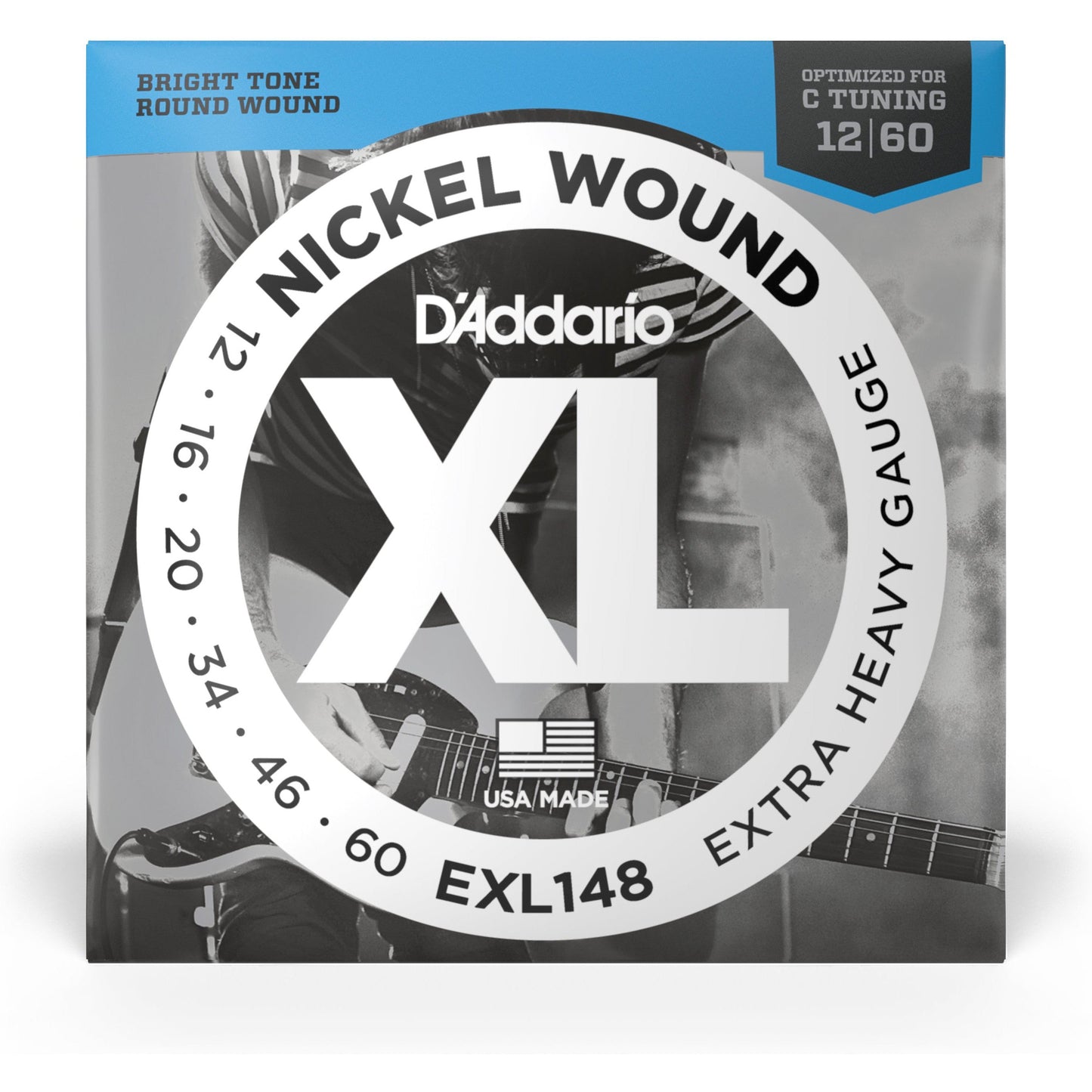 D'Addario EXL148 Nickel Wound Electric Guitar Strings, Extra-Heavy, 12-60