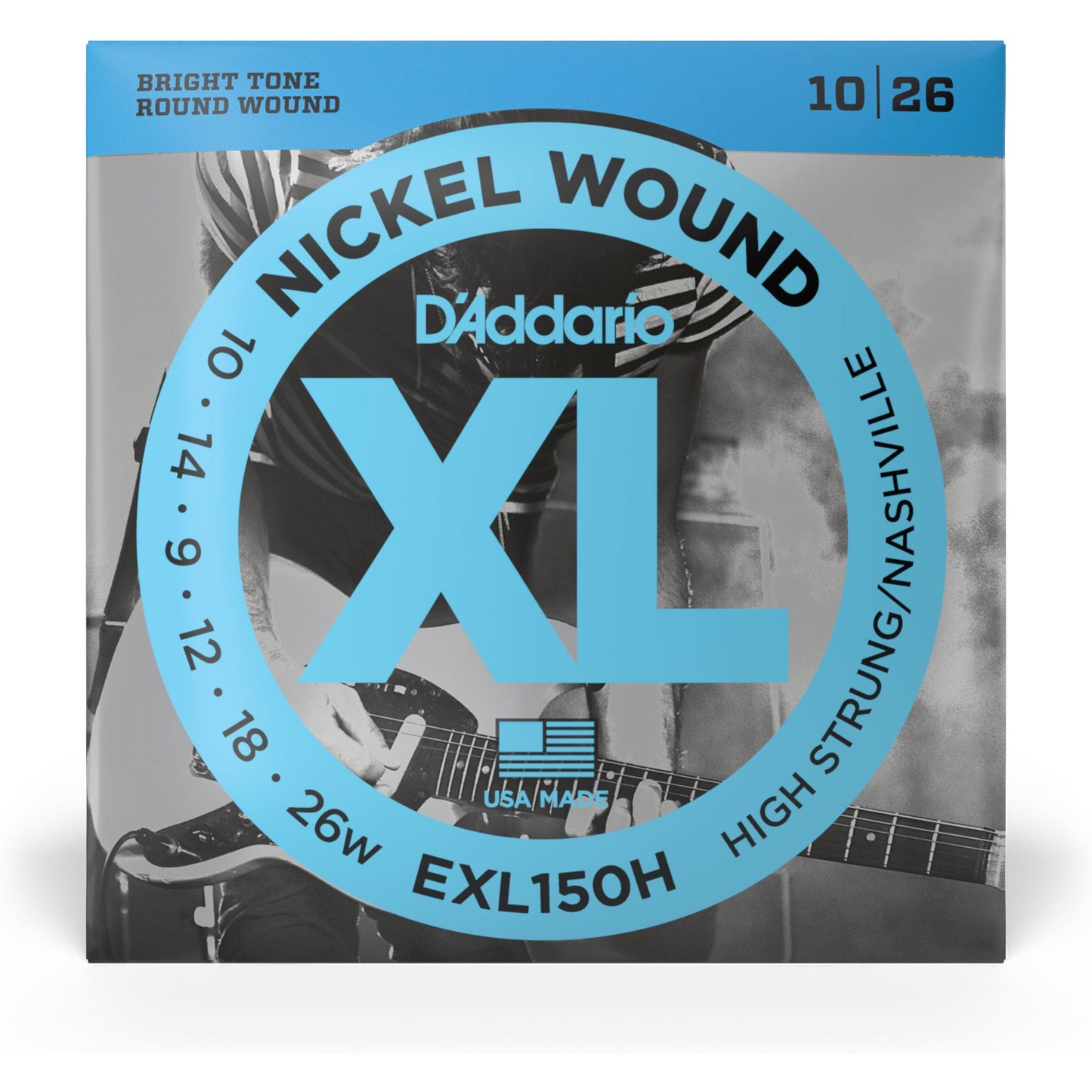 D'Addario EXL150H Nickel Wound Electric Guitar Strings, High-Strung/Nashville Tuning, 10-26