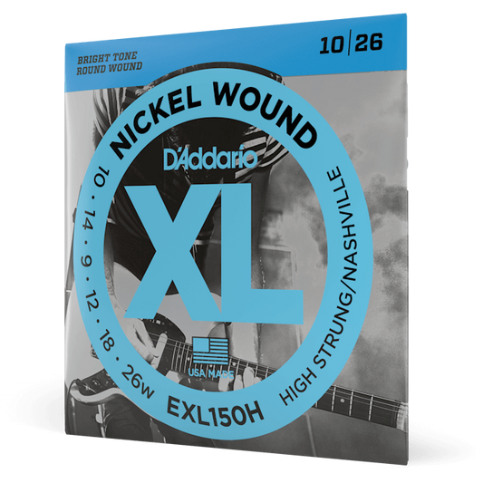 D'Addario XL Nickel Wound Electric Guitar Strings – High Strung/Nashville Tuning – 10-26