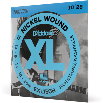 D'Addario EXL150H Nickel Wound Electric Guitar Strings, High-Strung/Nashville Tuning, 10-26