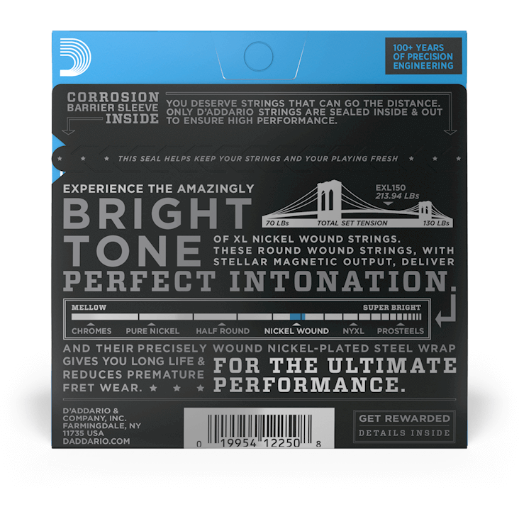 D'Addario XL Nickel Wound Electric Guitar Strings – 12 String – Regular Light – 10-46