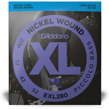 D'Addario EXL280 Nickel Wound Piccolo Bass Strings, 20-52, Long Scale