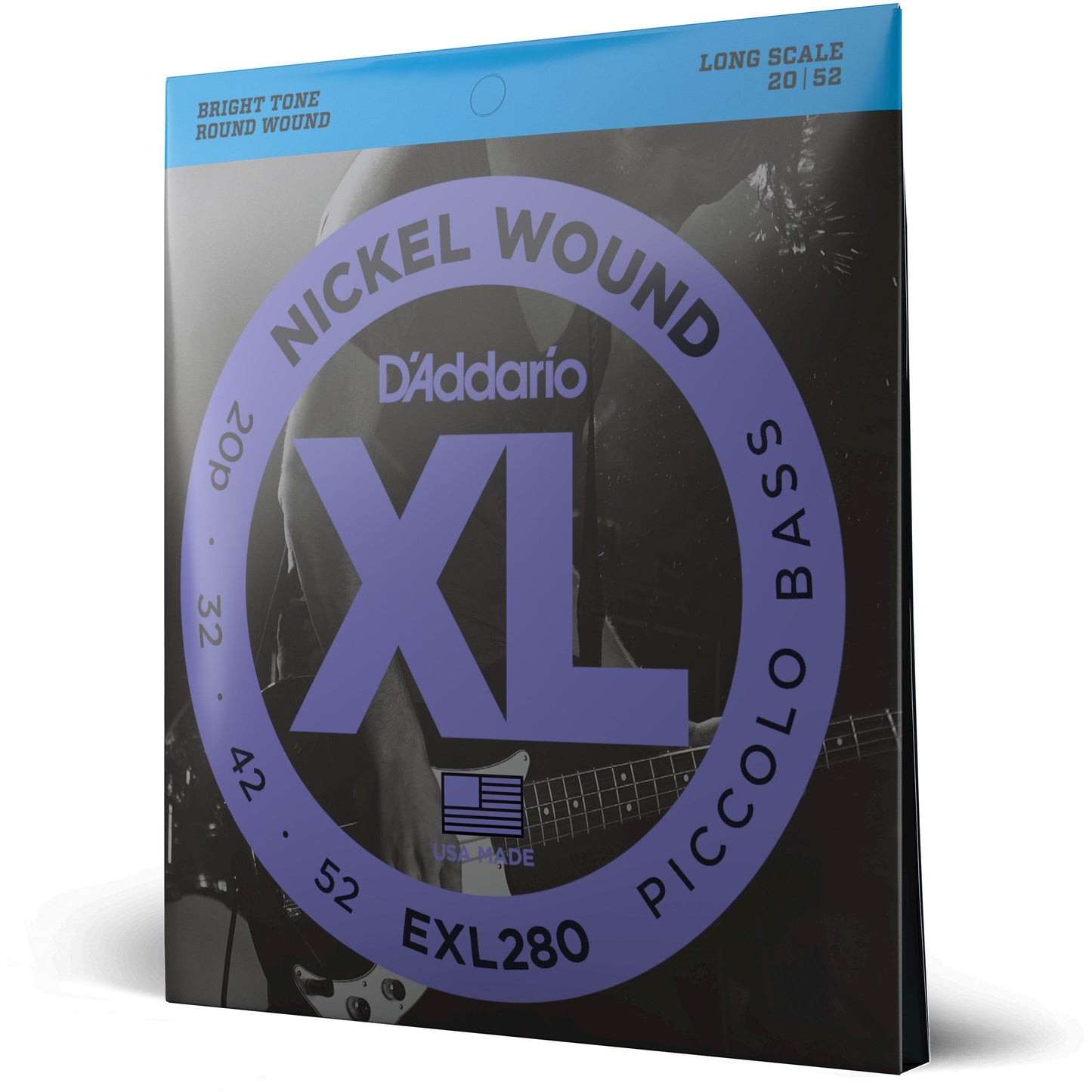 D'Addario EXL280 Nickel Wound Piccolo Bass Strings, 20-52, Long Scale