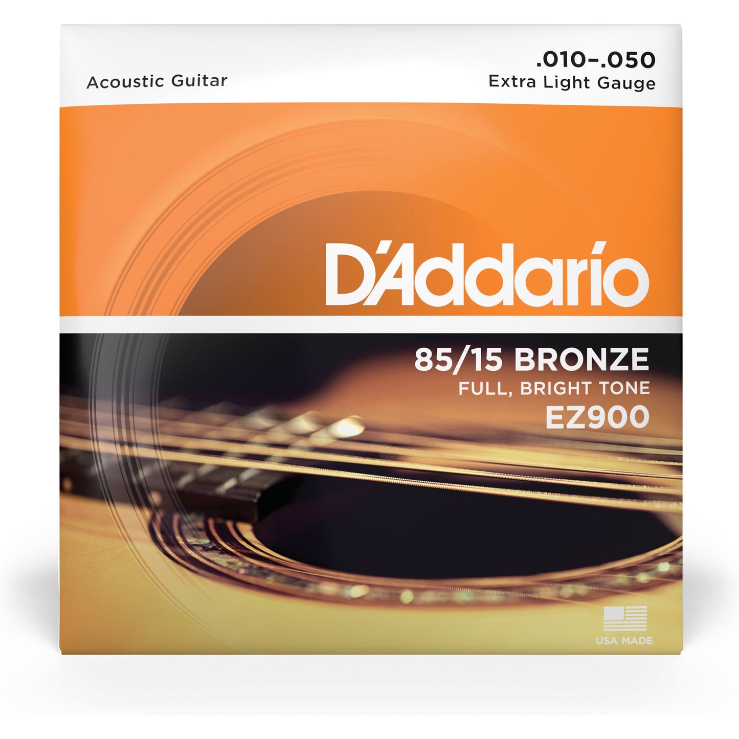 D'Addario EZ900 85/15 Bronze Acoustic Guitar Strings, Extra Light, 10-50