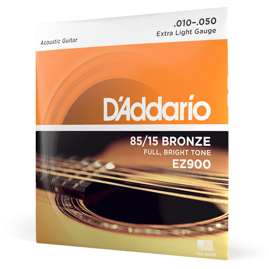 D'Addario 85/15 Bronze Acoustic Guitar Strings – Extra Light – 10-50