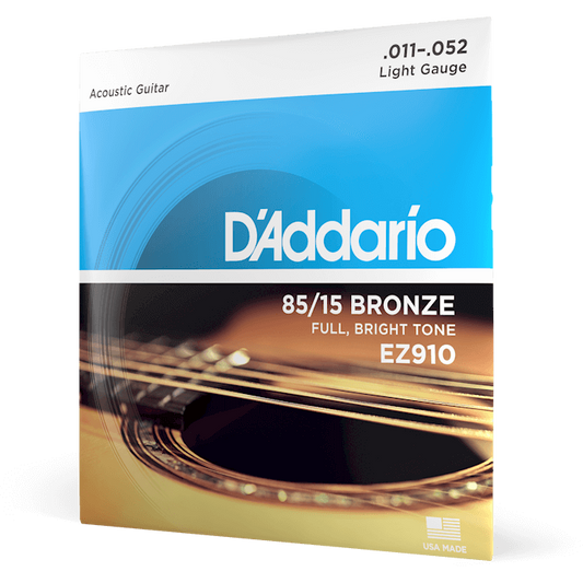 D'Addario 85/15 Bronze Acoustic Guitar Strings – Light – 11-52