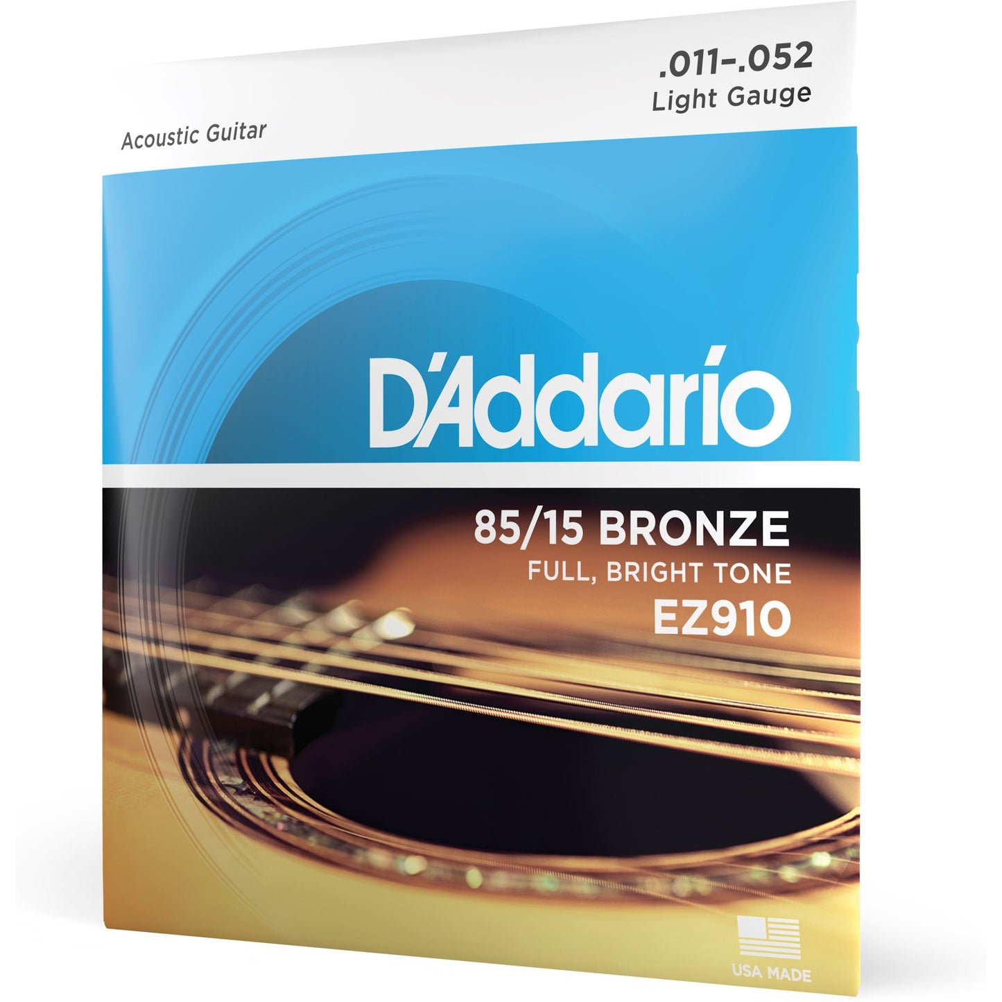 D'Addario EZ910 85/15 Bronze Acoustic Guitar Strings, Light, 11-52