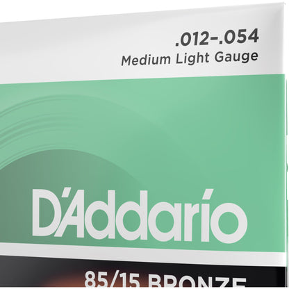 D'Addario EZ920 85/15 Bronze Acoustic Guitar Strings, Medium Light, 12-54