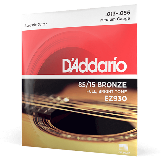 D'Addario 85/15 Bronze Acoustic Guitar Strings – Medium – 13-56