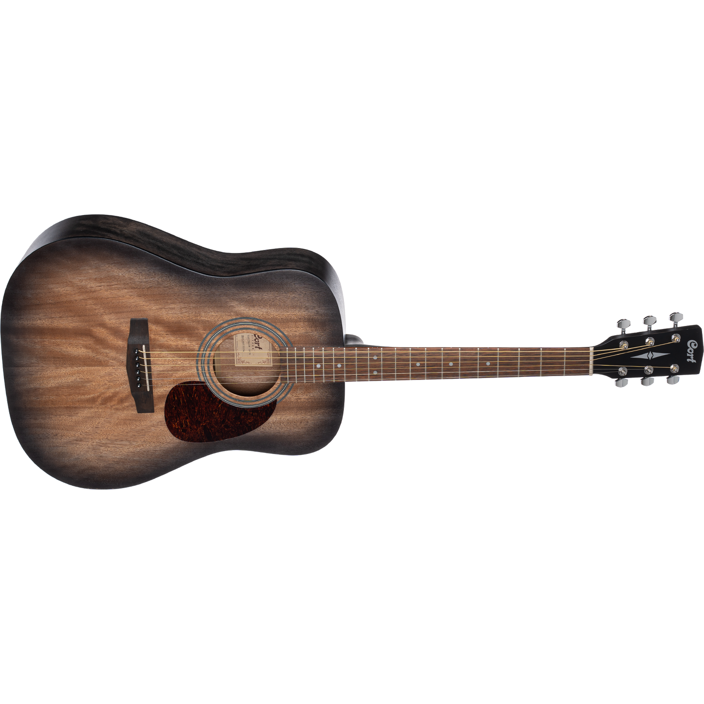 Cort Earth 60M All Mahogany Open Pore Transparent Black Burst Dreadnought Acoustic Guitar