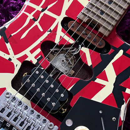 2021 EVH Striped Series Frankie - Red, White & Black Relic (w/ HSC)