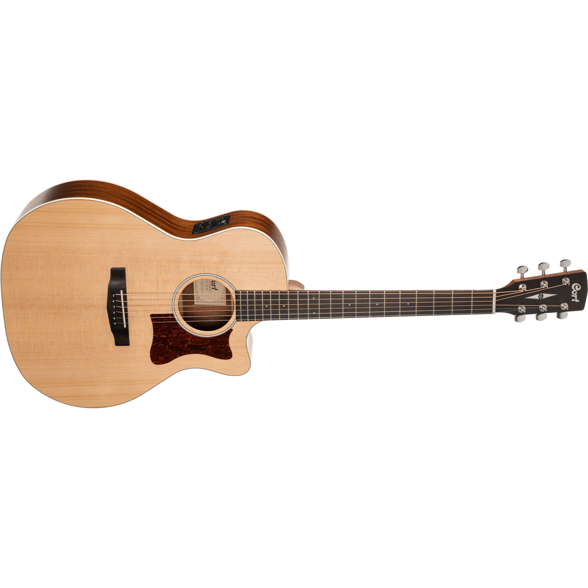Cort GA1E Grand Auditorium Cutaway Acoustic-Electric Guitar – Natural Satin