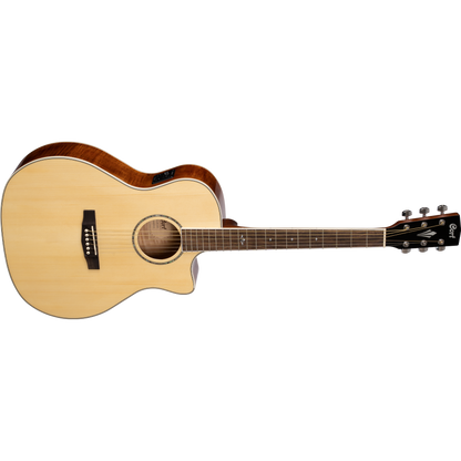 Cort GA-FF Flamed Maple Grand Auditorium Cutaway Acoustic-Electric Guitar – Natural