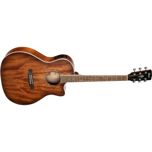 Cort GA-MEDX M All-Mahogany Grand Auditorium Cutaway Acoustic-Electric Guitar – Open-Pore Natural
