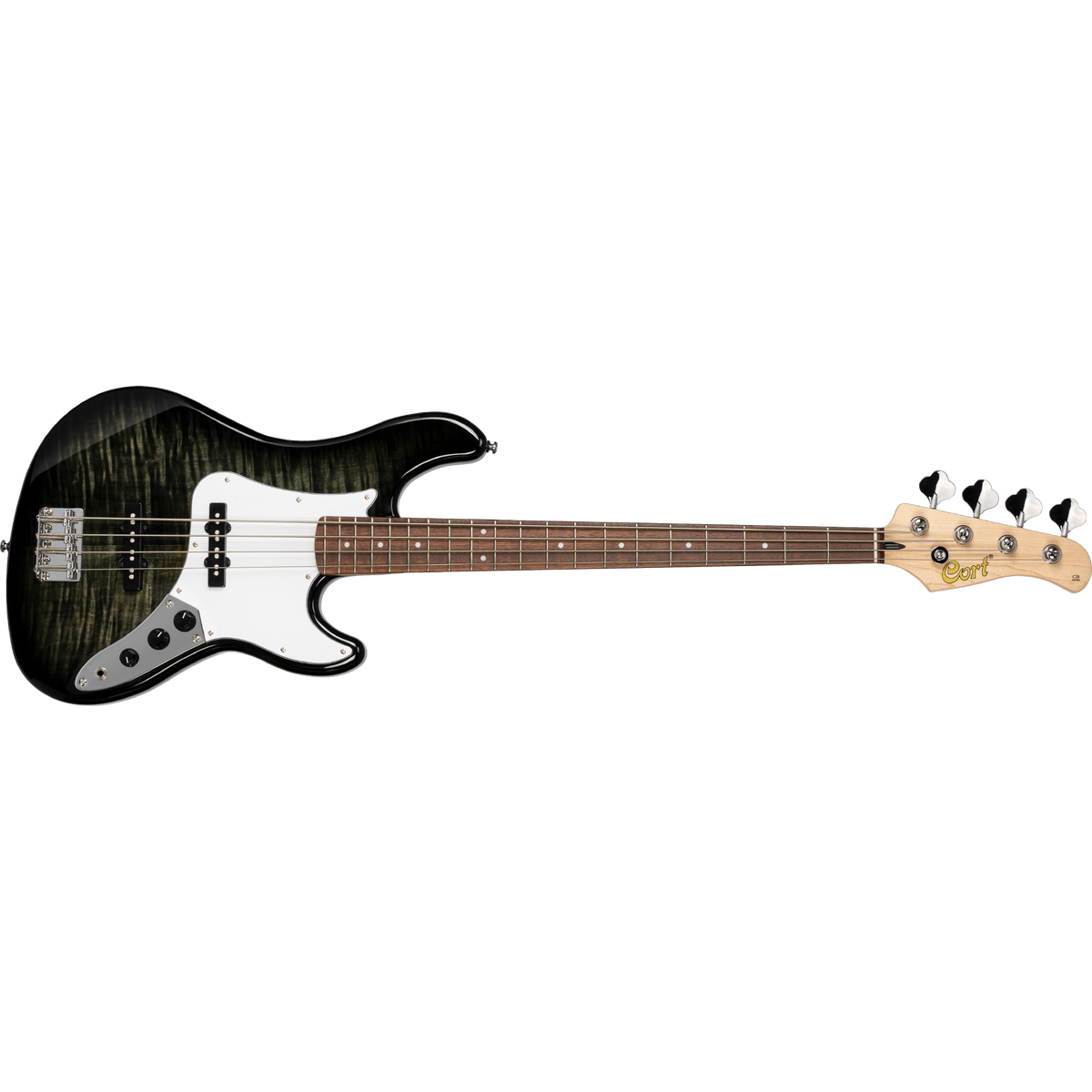 Cort GB24JJ 4-String Bass Guitar – Transparent Black