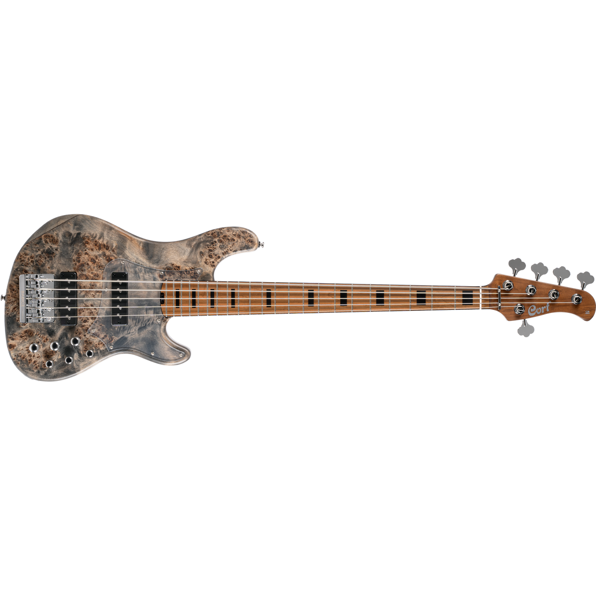 Cort GB Modern 5 5-String Bass Guitar – Open-Pore Charcoal Grey
