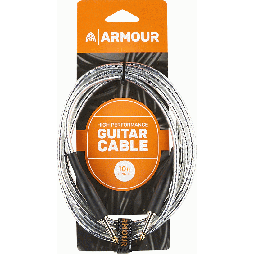 Armour GC10S Guitar 10 Foot Transparent Silver Lead