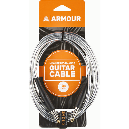 Armour GC10S Guitar 10 Foot Transparent Silver Lead