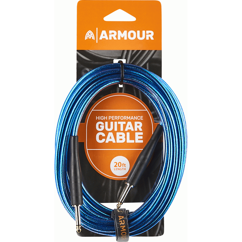 Armour GC20B Guitar 20 Foot Transparent Blue Lead