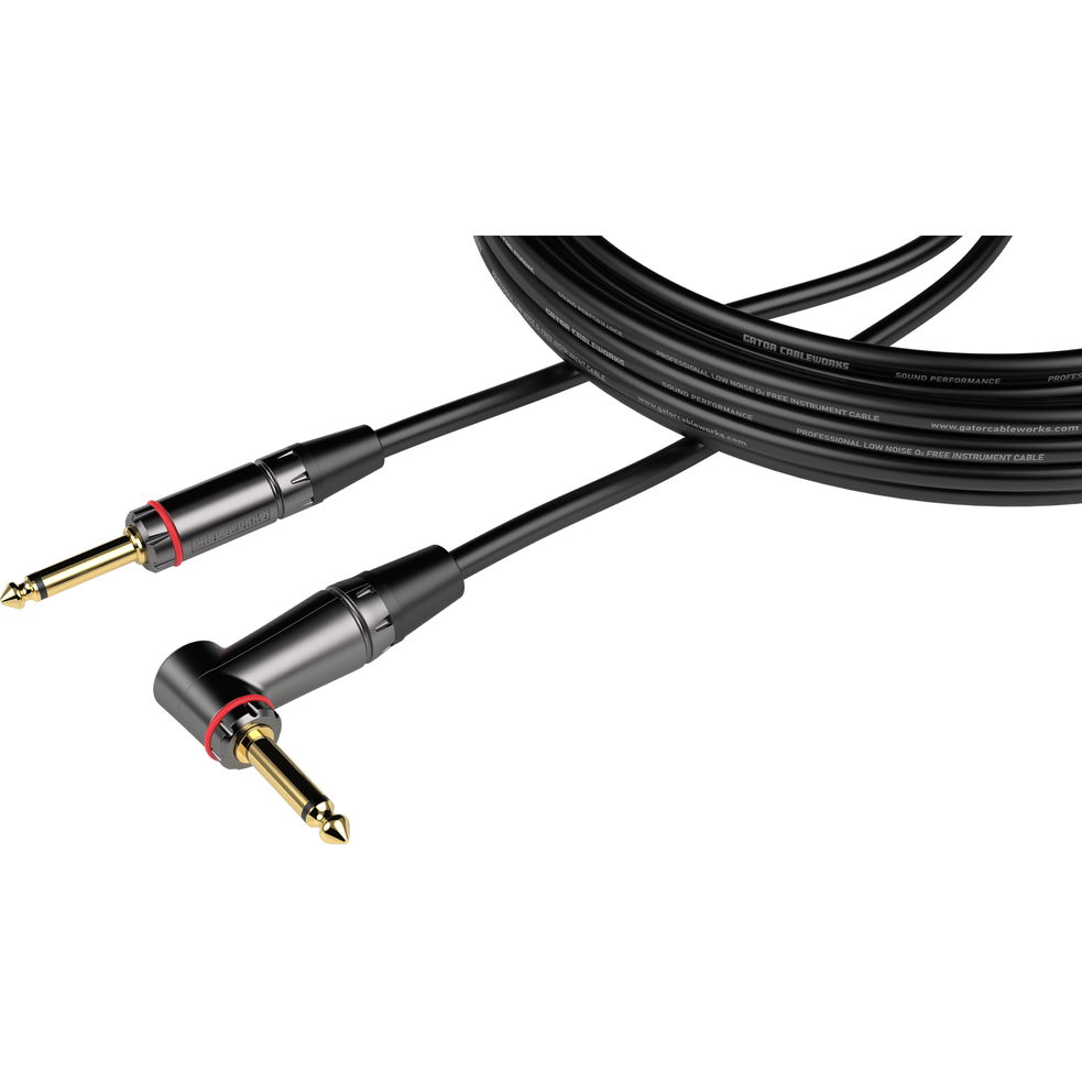 Gator Headliner Series 3 Foot Straight to Right Angle Instrument Cable