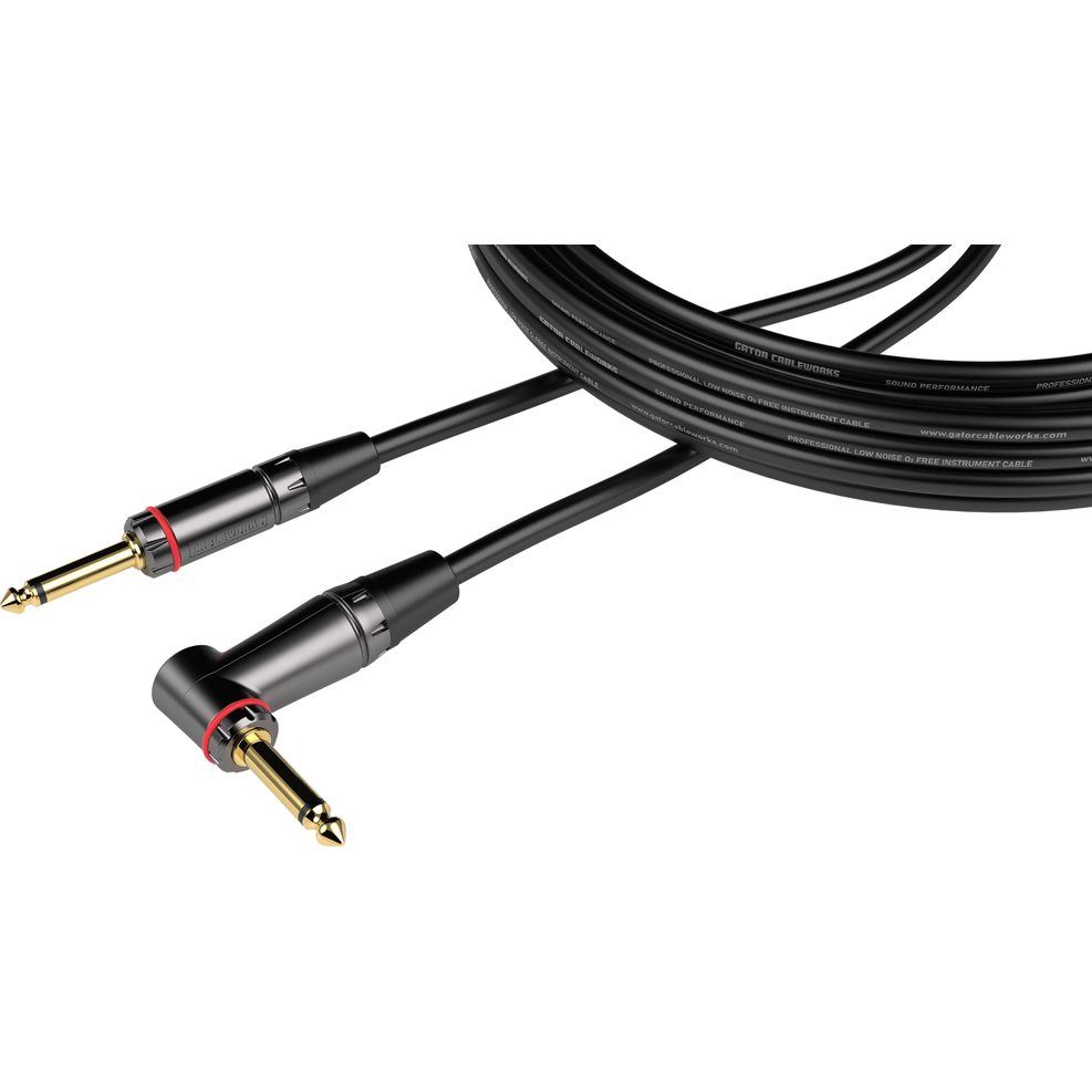 Gator Headliner Series 10 Foot Straight to Right Angle Instrument Cable