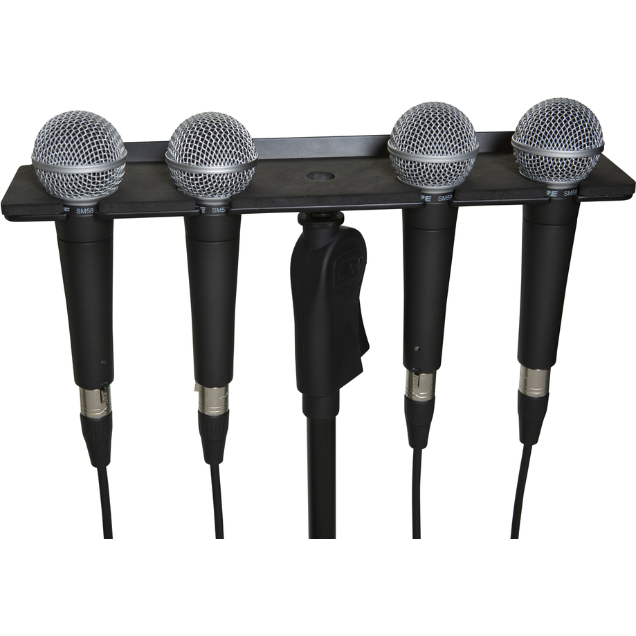 Gator GFW-MIC-4TRAY Multi Mic Holder Four (4) Mics