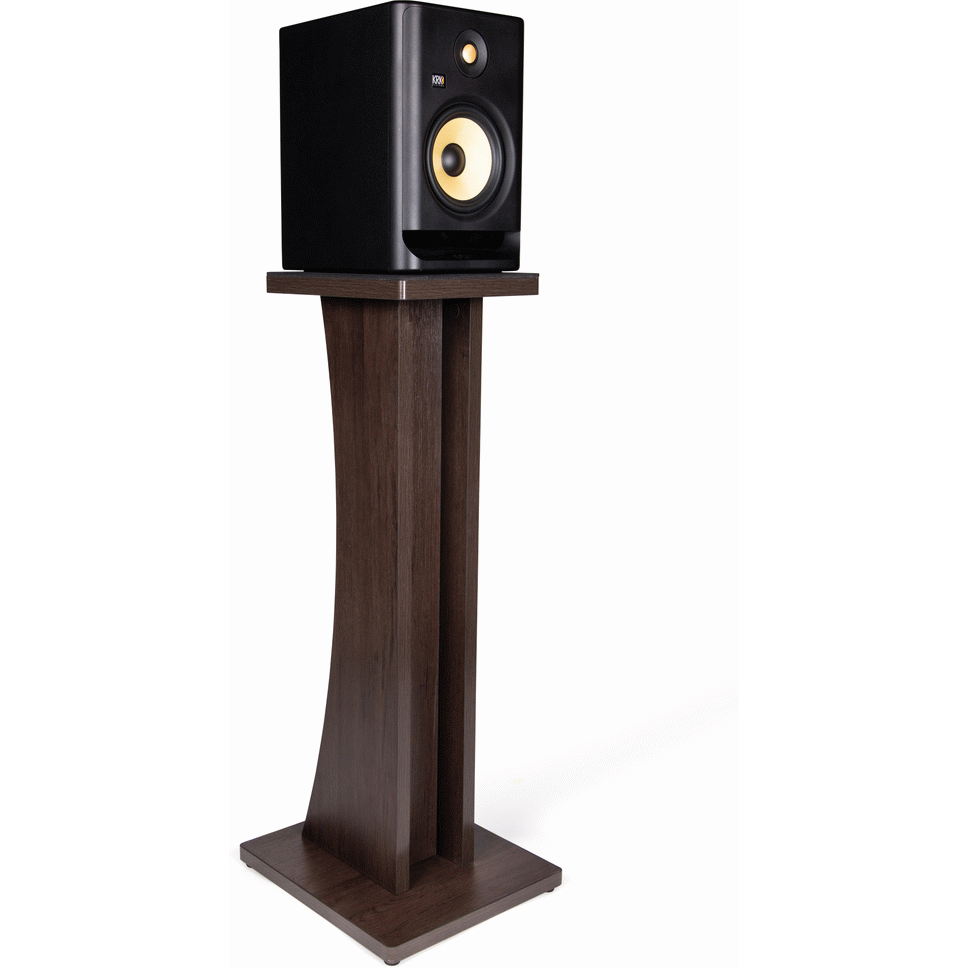 Gator GFWELITESPKSTMNBRN Frameworks Elite Series Floor-Standing Studio Monitor Speaker Stand in Dark Walnut Brown Finish