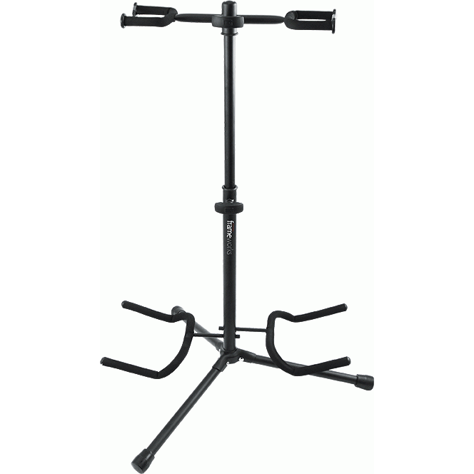 Gator GFWGTR2000 Frameworks Double Guitar Stand with Heavy Duty Tubing and Instrument Finish Friendly Rubber Padding