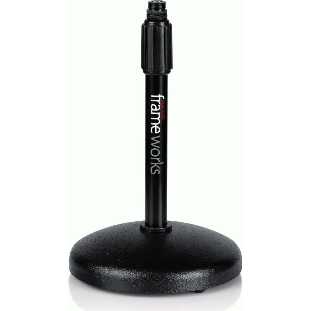 Gator GFWMIC0501 Desktop Microphone Stand with Round Weighted Base & Adjustable Height